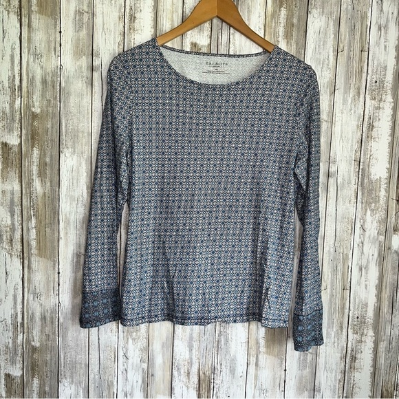 Talbots Tops - Talbots Blue Mixed Print Long Sleeve